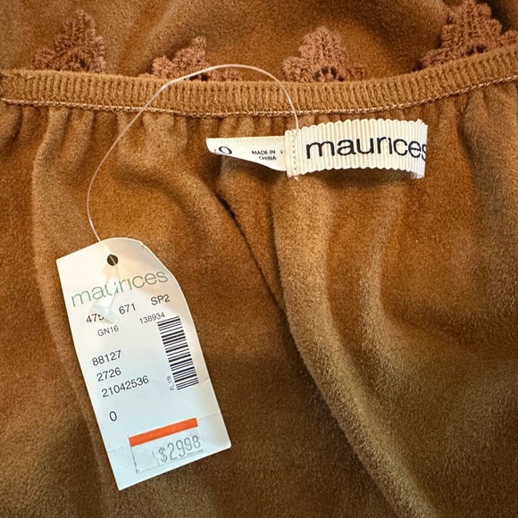 Western brown faux leather adjustable stylish tank top size 14 or 0X #1836 - Picture 7 of 8